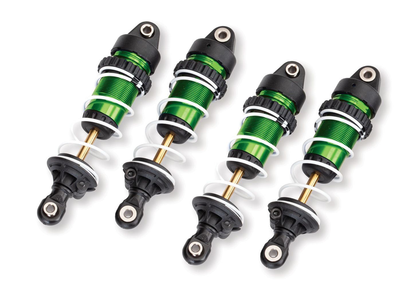 Green Aluminum Mini GTR Long Shocks & Springs (4)