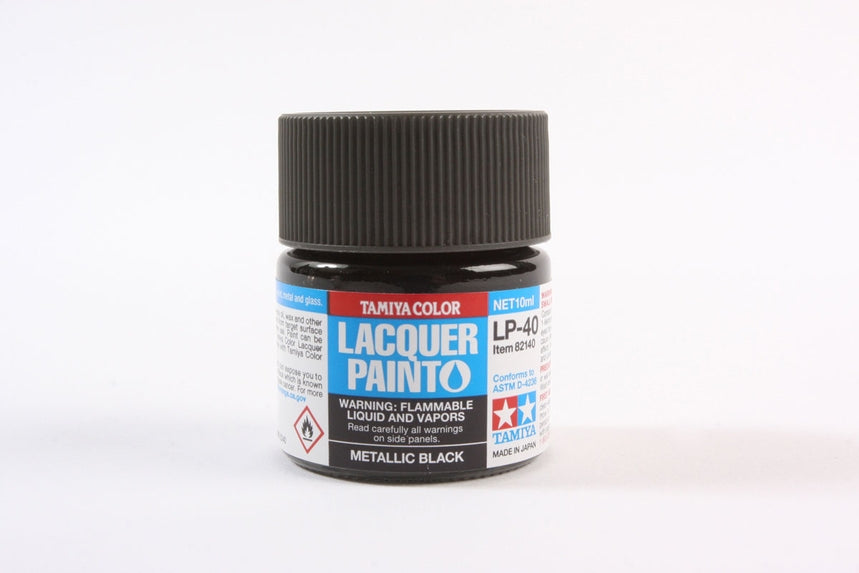 Tamiya LP-40 Metallic Black Lacquer Paint (10ml)