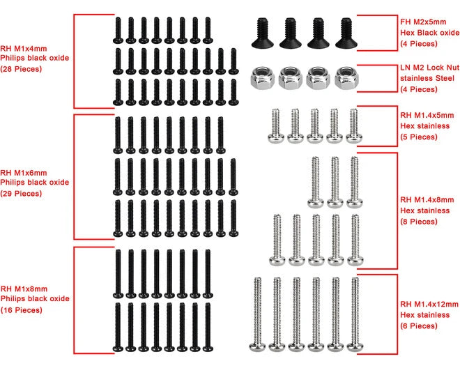 SXTY14SS - Steel hardware 100 Pieces Scx 30