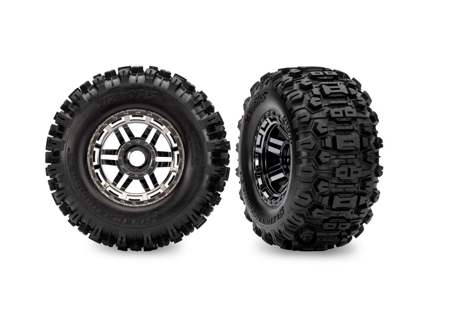 Maxx 2.8" Black Chrome Wheels & Sledgehammer Tires (2)