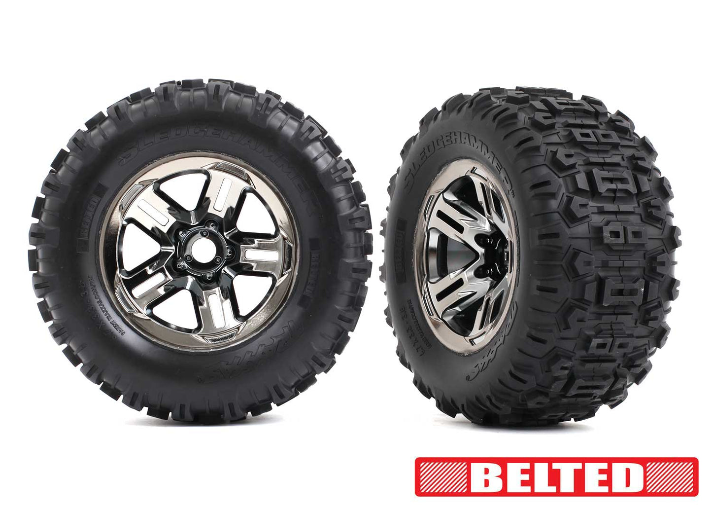 T&W 3.8 BLK CHRM WHL W/SLDGEHMR