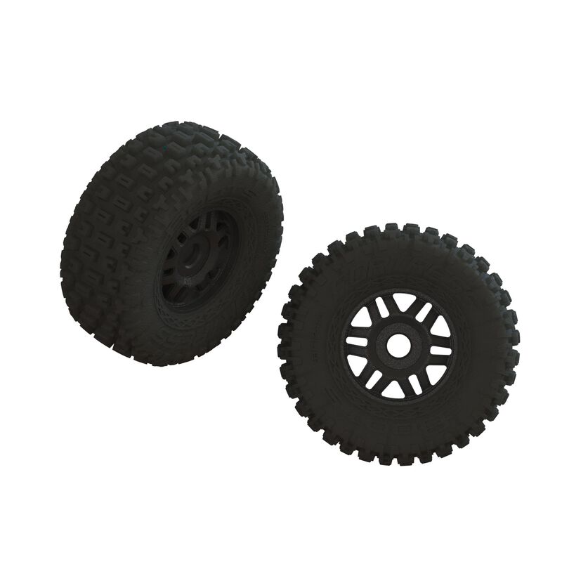 ARRMA dBoots FORTRESS LP Tire Set Glued Black (2)