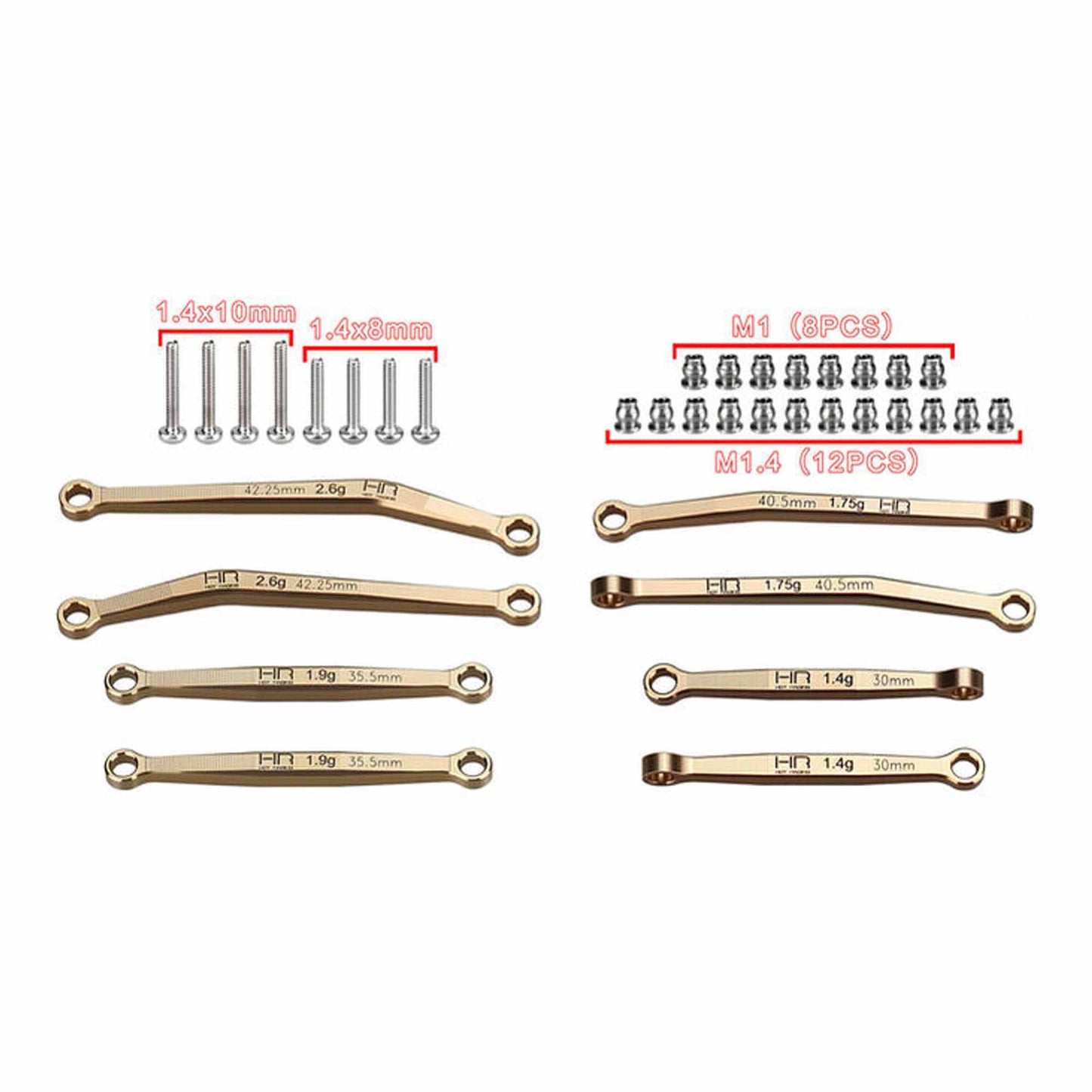 Brass No-Flex Link Set, 1/30 Axial SCX30