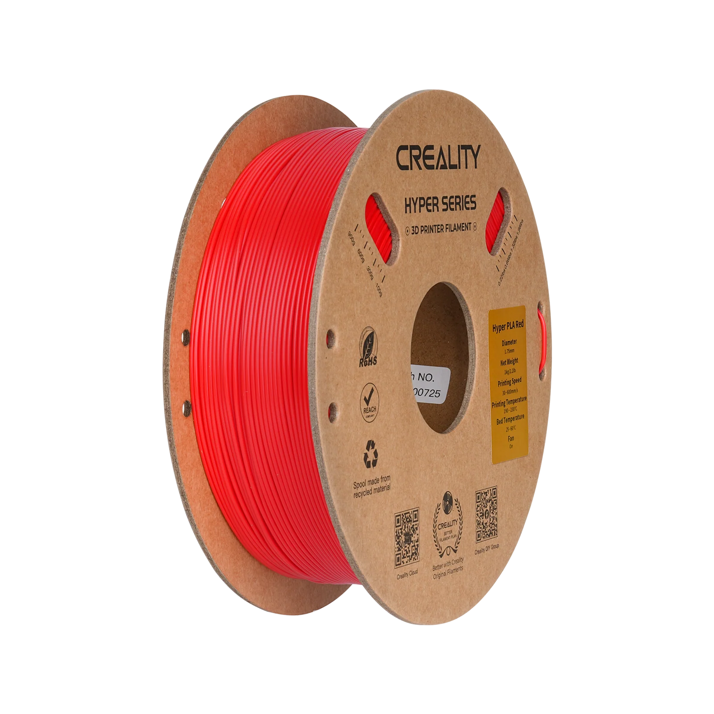 Hyper Series PLA 3D Printing Filament 1kg, RED