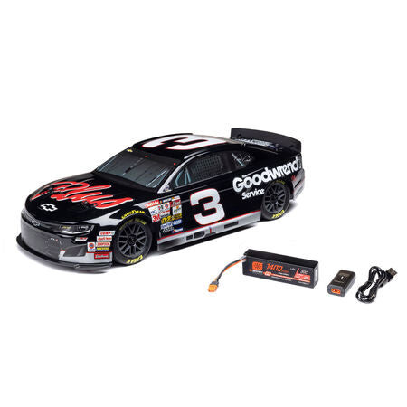 1/12 NASCAR RC Race Car RCR No. 3 GM Goodwrench Chevrolet ZL1 2S AWD RTR Brushed On-Road (Battery & Charger Included), Black