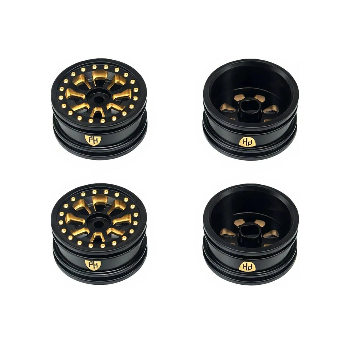 Powerhobby Brass Wheels 0.7" Black (4) Axial SCX30