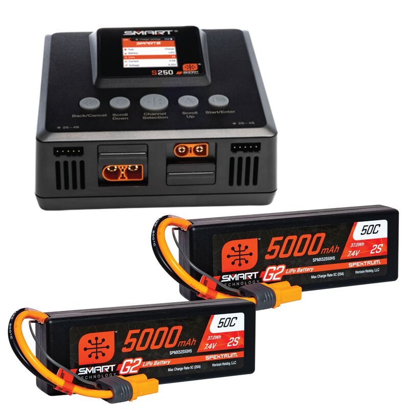Smart Powerstage Air Bundle: G2 2200mAh 4S 50C LiPo IC3 & S250 Charger (2)