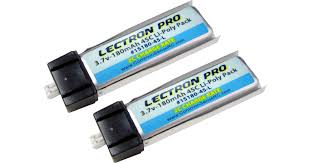 Lectron Pro 3.7V 180mAh 45C Lipo Battery 2-Pack for Blade mCX, mCX2, mSR, mSR X, Nano QX, & UMX AS3Xtra