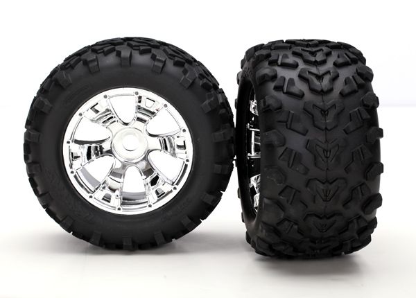 Geode 3.8" Chrome Wheels & Maxx Tires (2)