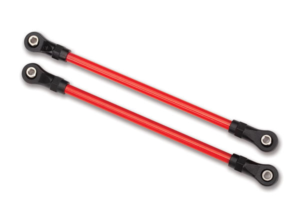 Suspension links, rear lower, red (2) (5x115mm, powder coated steel) (assembled with hollow balls) (for use with #8140R TRX-4A Long Arm Lift Kit)
