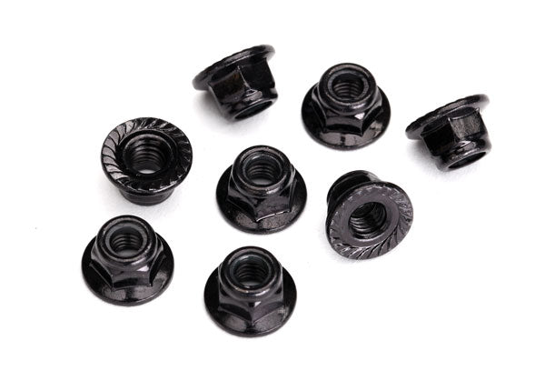 5 mm Black Flanged Serrated Steel Lock Nuts