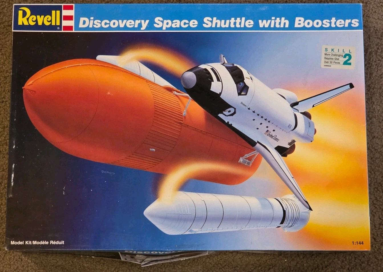 1988 Revell Monogram Discovery Space Shuttle with Boosters Model Kit 1:144 #4544