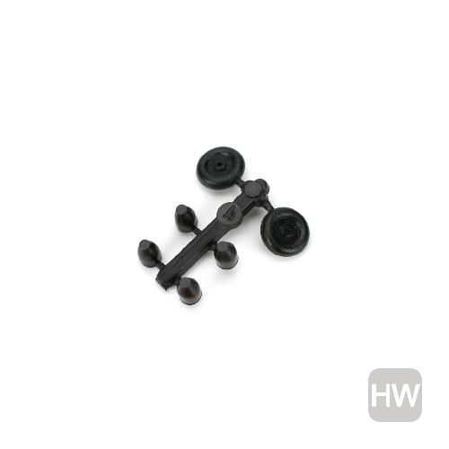 3/8in Micro Tail Wheels W/Retainers