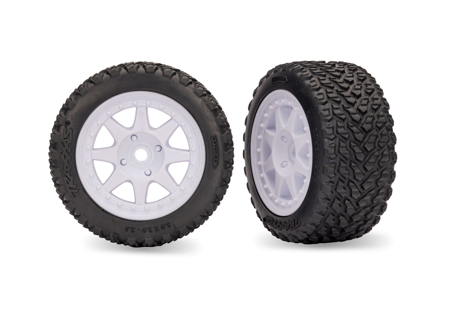 White Rear Mini Rally Wheels with Soft Tires (2)