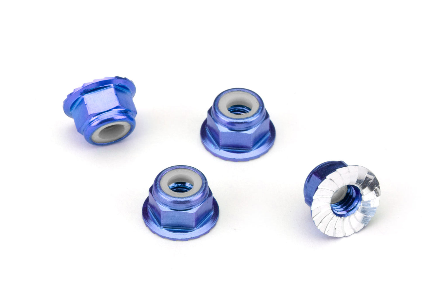 4 mm Blue Aluminum Lock Nuts (4)