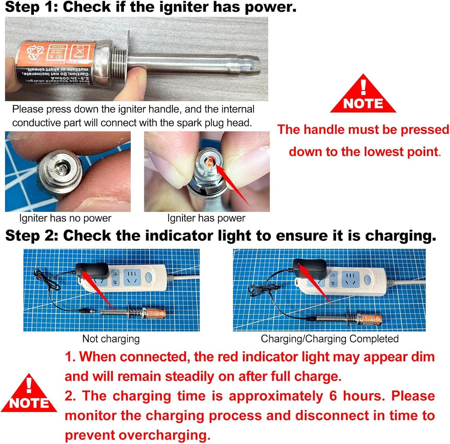 OGRC Nitro Glow Plug Igniter Starter Tools with Battery Charger