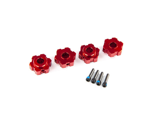 17 mm Red Aluminum Hex Wheel Hubs (2)