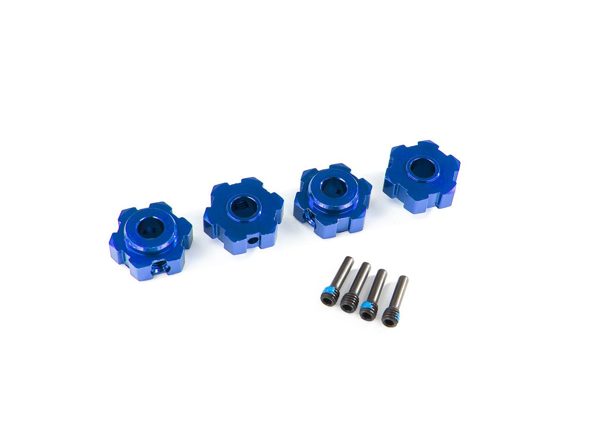 17 mm Blue Aluminum Hex Wheel Hubs (2)
