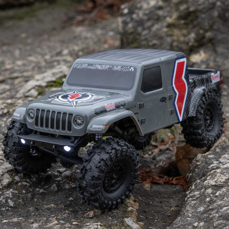 1/24 SCX24 Summit Racing Jeep Gladiator 4X4 Rock Crawler RTR (Battery & Charger Included), Gray