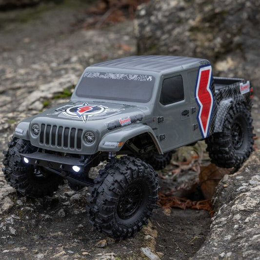 1/24 SCX24 Summit Racing Jeep Gladiator 4X4 Rock Crawler RTR (Battery & Charger Included), Gray