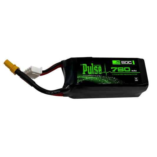 Pulse 750mAh 50C 11.1V 3S LiPo Battery - XT30 Connector