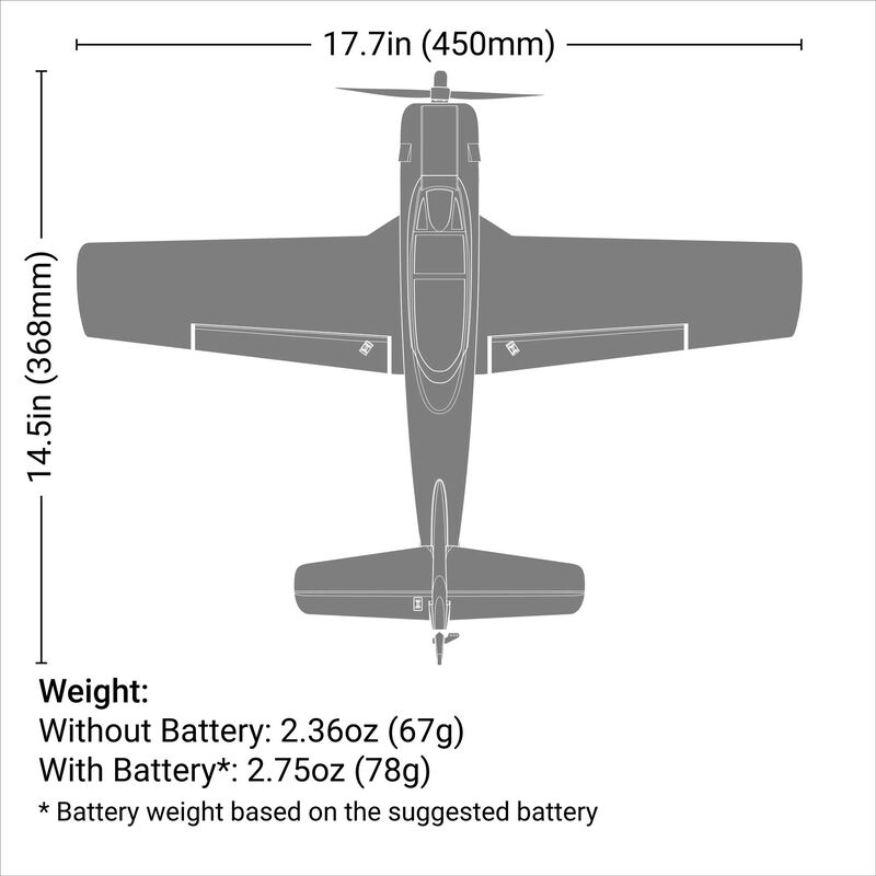 HobbyZone T-28 Trojan 450mm RTF with SAFE (2 Flight Batteries Included)