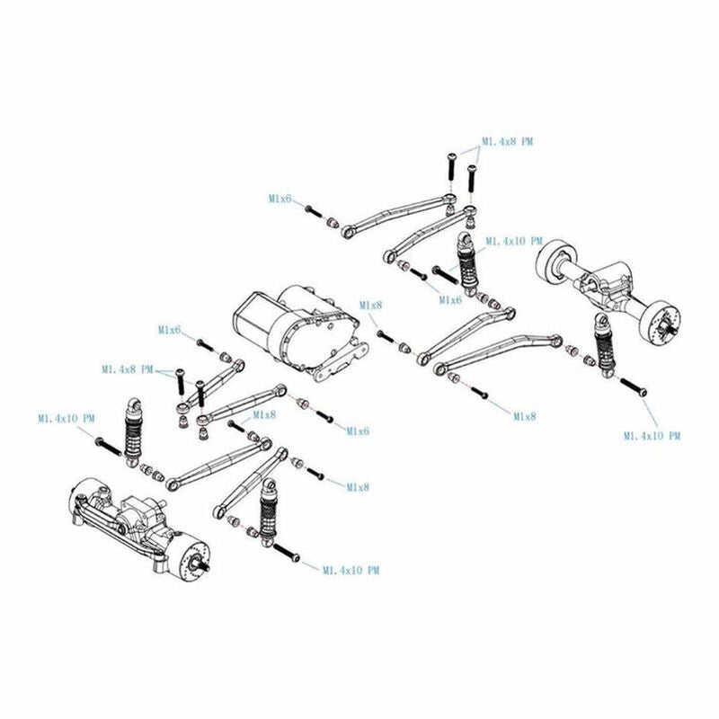 Brass No-Flex Link Set, 1/30 Axial SCX30
