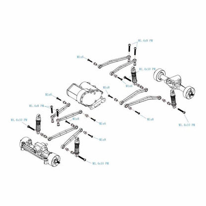 Brass No-Flex Link Set, 1/30 Axial SCX30