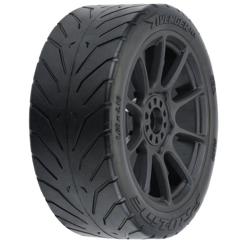 1/8 Avenger HP BELTED S3 Fr/Rr Buggy Tires Mounted 17mm Black (2)