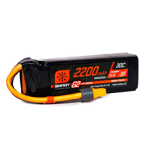 11.1V 2200mAh 3S 50C Smart G2 LiPo Battery: IC3