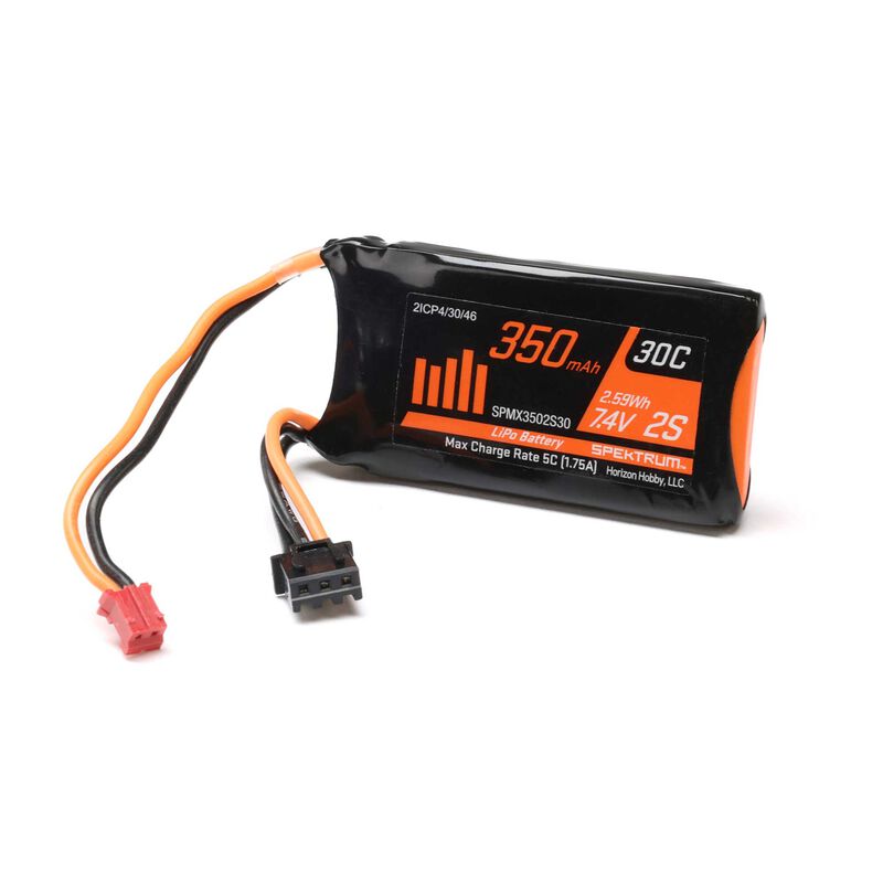 Spektrum RC SCX24 2S LiPo 30C Battery Pack (7.4V/350mAh) w/PH2.0 Connector