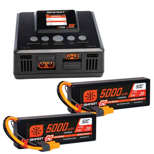 Smart Powerstage Air Bundle: G2 2200mAh 4S 50C LiPo IC3 & S250 Charger (2)
