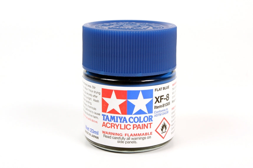 Tamiya XF-8 Flat Blue Acrylic Paint (23ml)