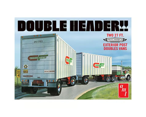AMT 1/25 Tandem Van Semi Trailers Double Header Model Kit