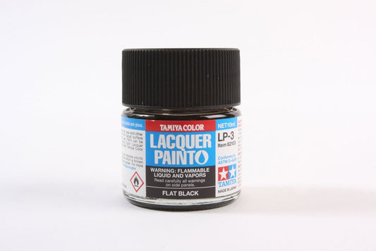 Tamiya LP-3 Flat Black Lacquer Paint (10ml)