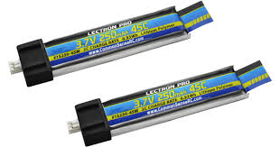 Lectron Pro 3.7V 250mAh 45C Lipo Battery 2-Pack for Blade Inductrix FPV and Tiny Whoop