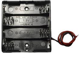 4 AA Battery Holder with Leads - 6V (4 X 1.5V) Plastic Battery Case