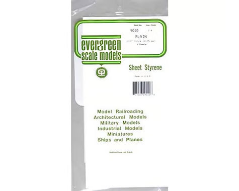 Evergreen Scale Models White Sheet .010 x6 x 12 (4)