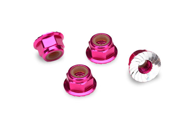 4 mm Pink Aluminum Lock Nuts (4)