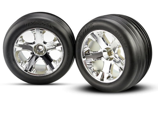 All-Star 2.8" Chrome Wheels & Alias Ribbed Tires (2)