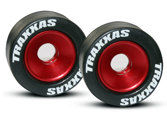 Red Aluminum Wheelie Bar Wheels & Hardware (2)