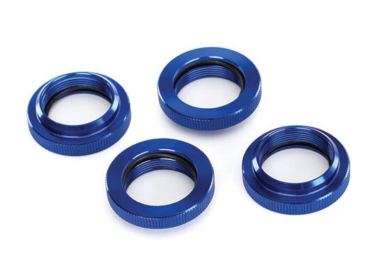 Blue Aluminum GTX Shock Spring Retainers (4)