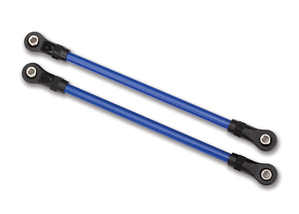 Suspension links, rear lower, blue (2) (5x115mm, powder coated steel) (assembled with hollow balls) (for use with #8140X TRX-4A Long Arm Lift Kit)
