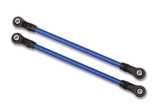 Suspension links, rear lower, blue (2) (5x115mm, powder coated steel) (assembled with hollow balls) (for use with #8140X TRX-4A Long Arm Lift Kit)