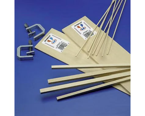 Basswood Strips 3/32x1/4x24