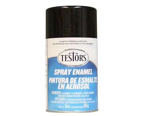 Testors Spray 3 oz Black Metallic Enamel